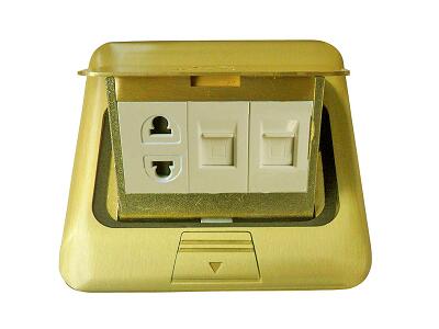 弧形阻尼彈起式地插（兩孔電源、2個網(wǎng)絡）